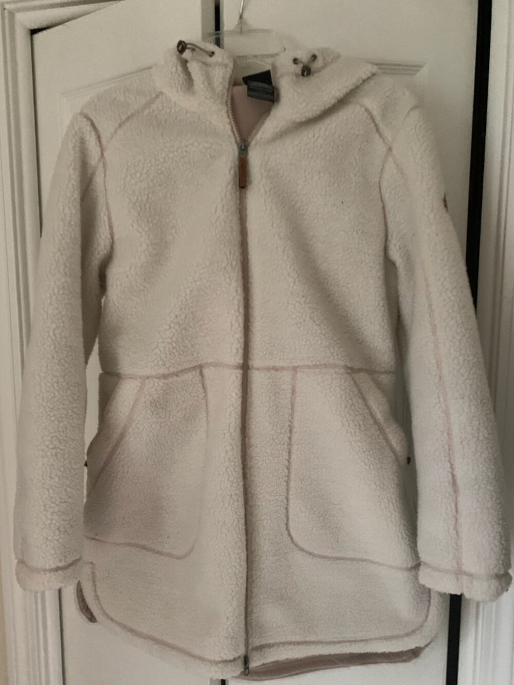 Cream Gerry Fleece Jacket With Hood Sz. L